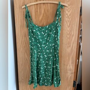 Reformation Green Floral Mini Dress